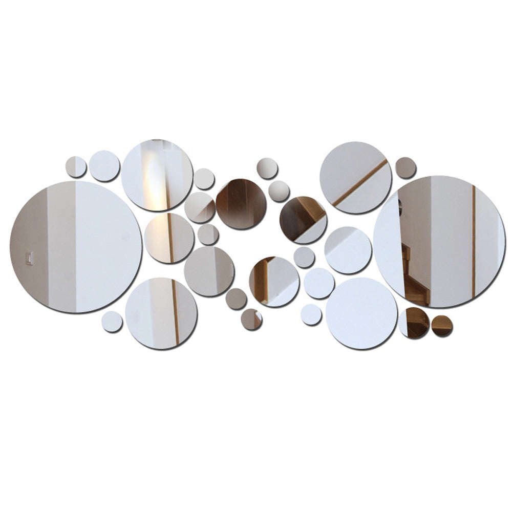 Big And Small Circles Mirror Sticker 3D Stereo Acrylic Wall Decoration | Orazek UK Ltd