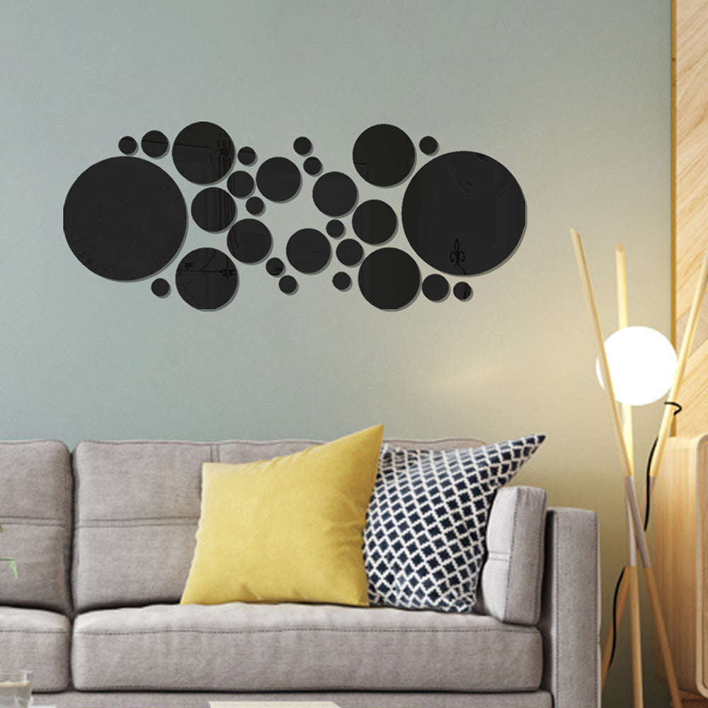 Big And Small Circles Mirror Sticker 3D Stereo Acrylic Wall Decoration | Orazek UK Ltd