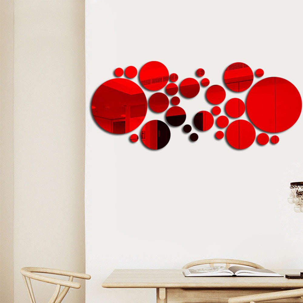 Big And Small Circles Mirror Sticker 3D Stereo Acrylic Wall Decoration | Orazek UK Ltd