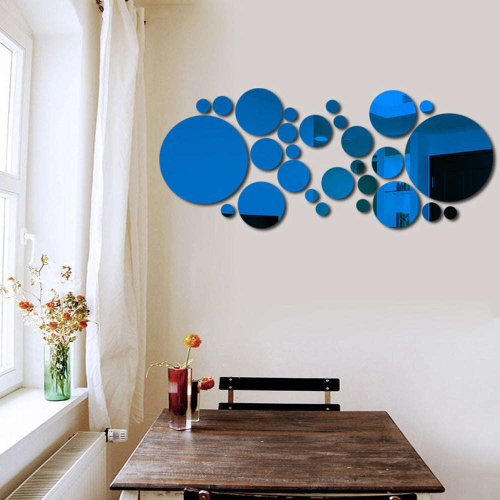 Big And Small Circles Mirror Sticker 3D Stereo Acrylic Wall Decoration | Orazek UK Ltd