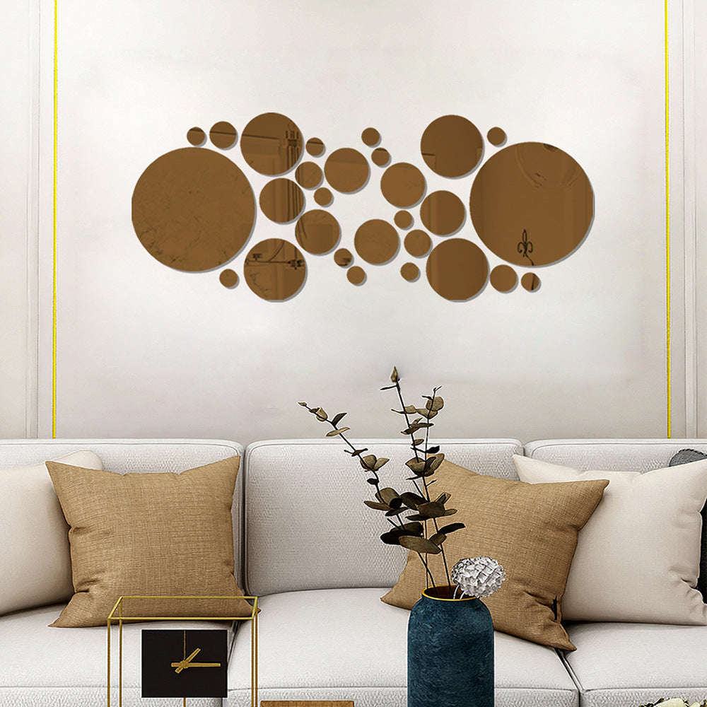 Big And Small Circles Mirror Sticker 3D Stereo Acrylic Wall Decoration Orazek UK Ltd
