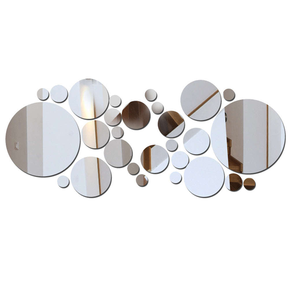 Big And Small Circles Mirror Sticker 3D Stereo Acrylic Wall Decoration Orazek UK Ltd