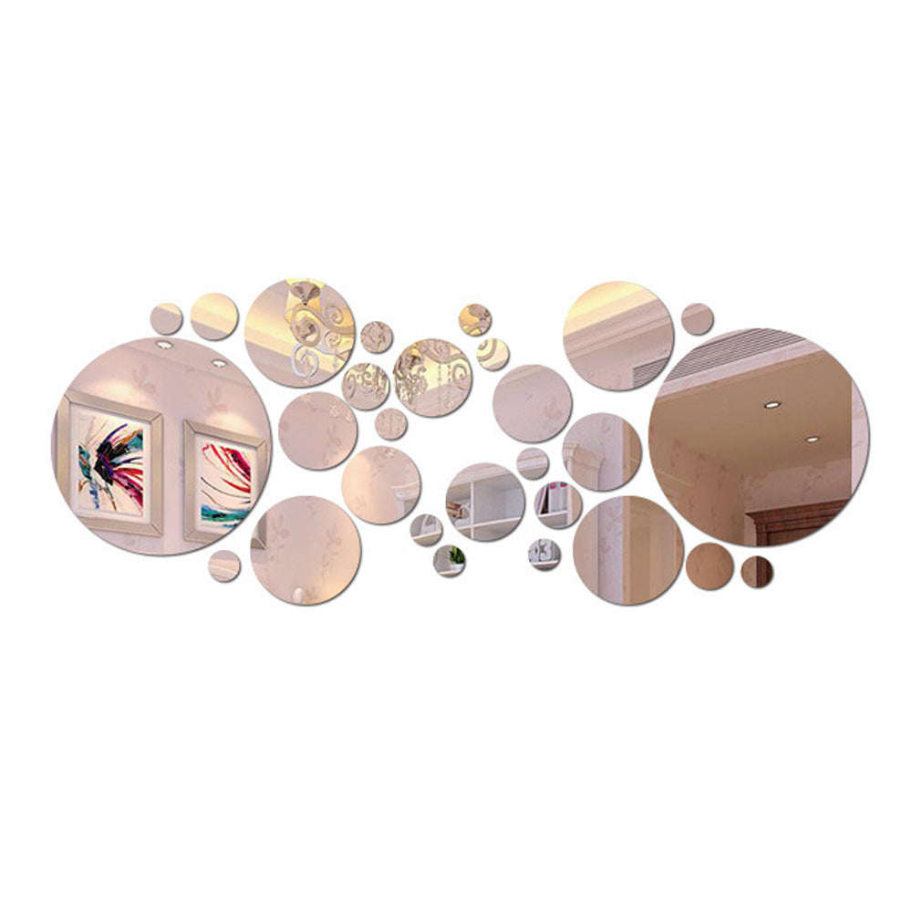 Big And Small Circles Mirror Sticker 3D Stereo Acrylic Wall Decoration Orazek UK Ltd