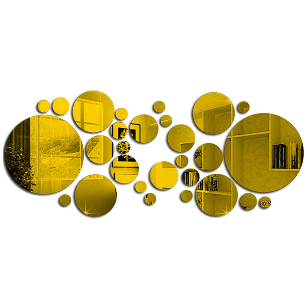 Big And Small Circles Mirror Sticker 3D Stereo Acrylic Wall Decoration Orazek UK Ltd