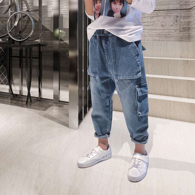 Big Kids Loose Harem Trousers Big Kids Plus Fleece Padded Overalls Orazek UK Ltd