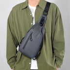 Black Sling Crossbody Backpack Shoulder Bag For Men Chest Bag | Orazek UK Ltd