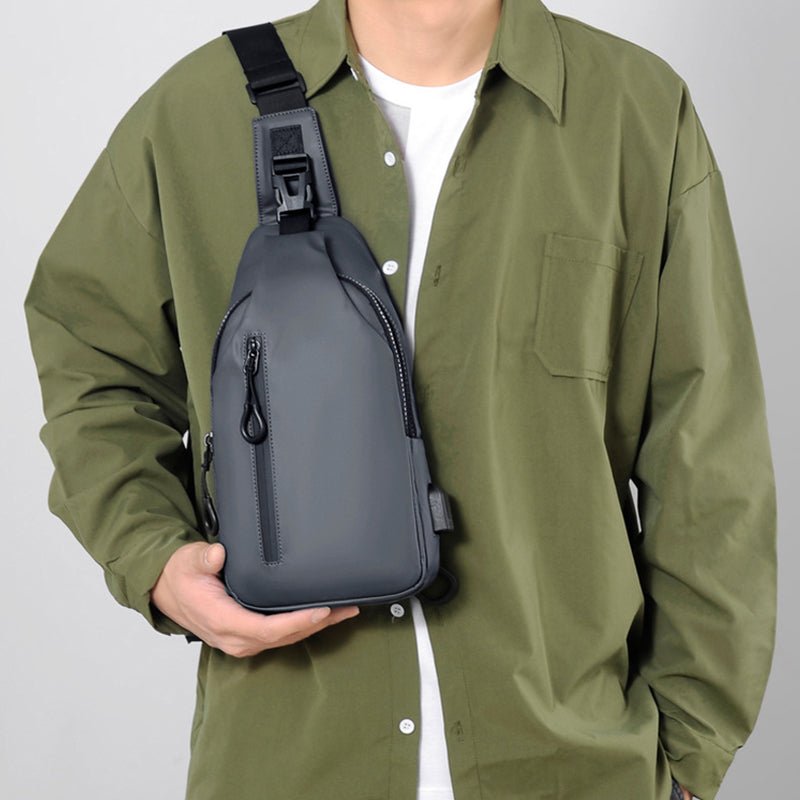 Black Sling Crossbody Backpack Shoulder Bag For Men Chest Bag | Orazek UK Ltd