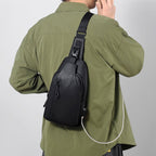 Black Sling Crossbody Backpack Shoulder Bag For Men Chest Bag | Orazek UK Ltd