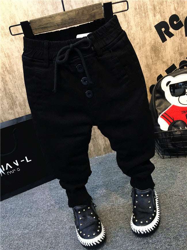 Boy's personality thickening plus velvet jeans children's jeans Orazek UK Ltd