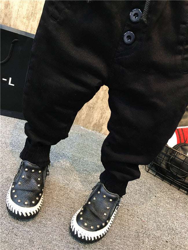 Boy's personality thickening plus velvet jeans children's jeans Orazek UK Ltd