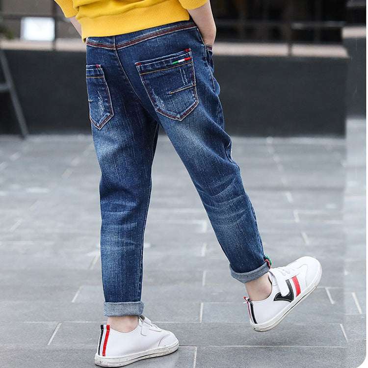 Boys' denim trousers, new style, big children's trousers, spring and autumn children's trousers | Orazek UK Ltd