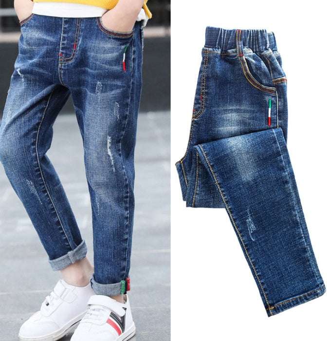 Boys' denim trousers, new style, big children's trousers, spring and autumn children's trousers | Orazek UK Ltd