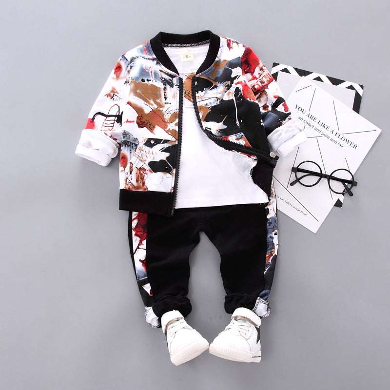 Boys Handsome Autumn And Winter Clothes Three-Piece Kid Clothes Orazek UK Ltd