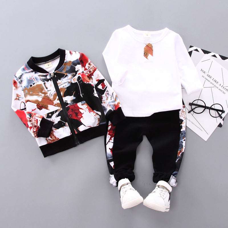 Boys Handsome Autumn And Winter Clothes Three-Piece Kid Clothes Orazek UK Ltd