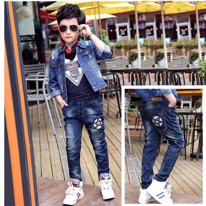 Boys Jeans Autumn And Winter New One-piece Velvet | Orazek UK Ltd