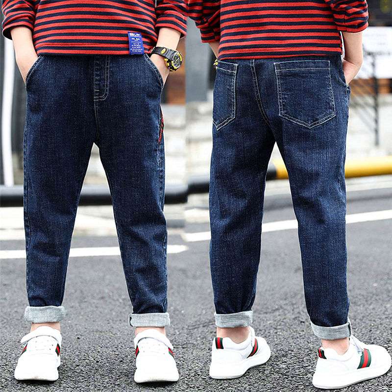 Boys Jeans Autumn And Winter New One-piece Velvet | Orazek UK Ltd