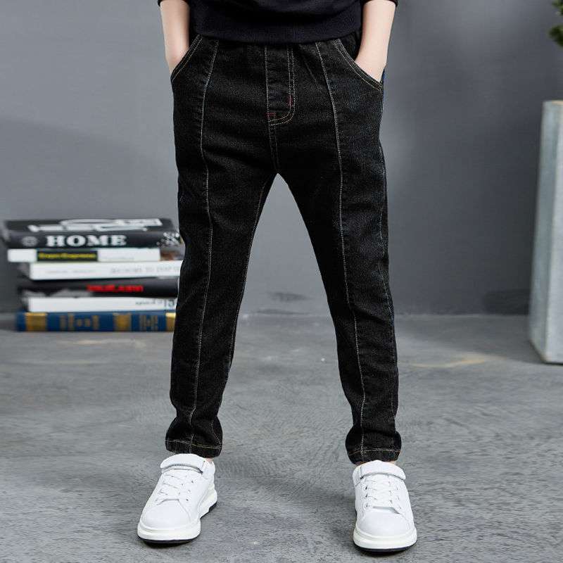 Boys Jeans Autumn And Winter New One-piece Velvet | Orazek UK Ltd