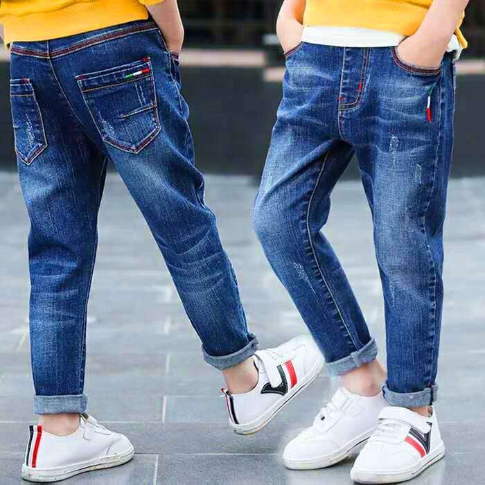 Boys Jeans Autumn And Winter New One-piece Velvet | Orazek UK Ltd
