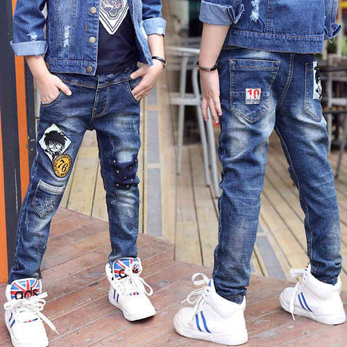 Boys Jeans Autumn And Winter New One-piece Velvet Orazek UK Ltd
