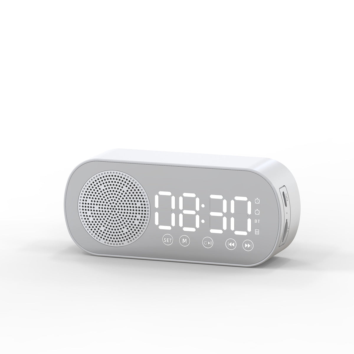 BT Music Alarm Clocks Mirror FM Radio LED Digital Clock 2 Alarm Snooze 24H Electronic Watch Dimming Table Phone Stand USB Clocks | Orazek UK Ltd