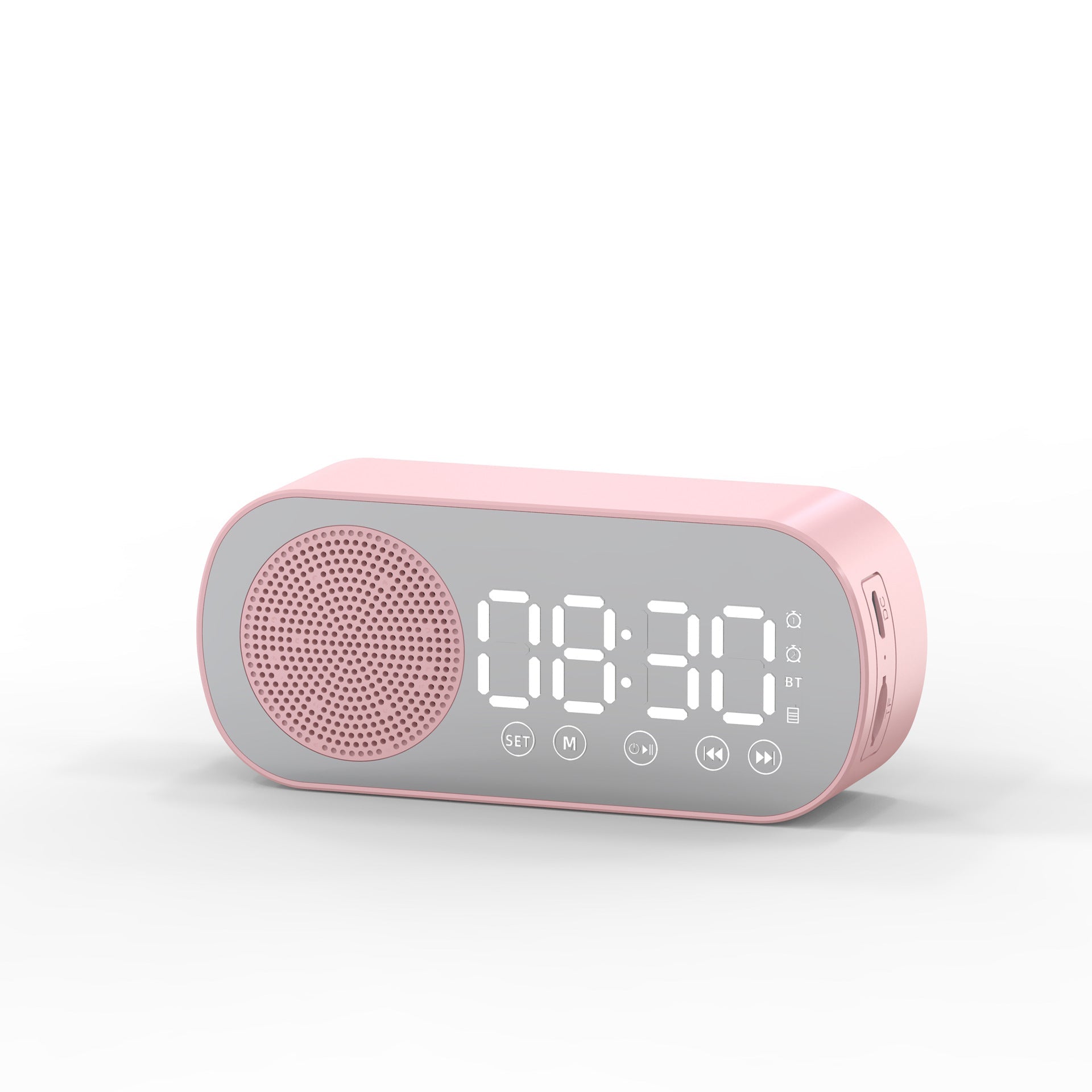 BT Music Alarm Clocks Mirror FM Radio LED Digital Clock 2 Alarm Snooze 24H Electronic Watch Dimming Table Phone Stand USB Clocks | Orazek UK Ltd