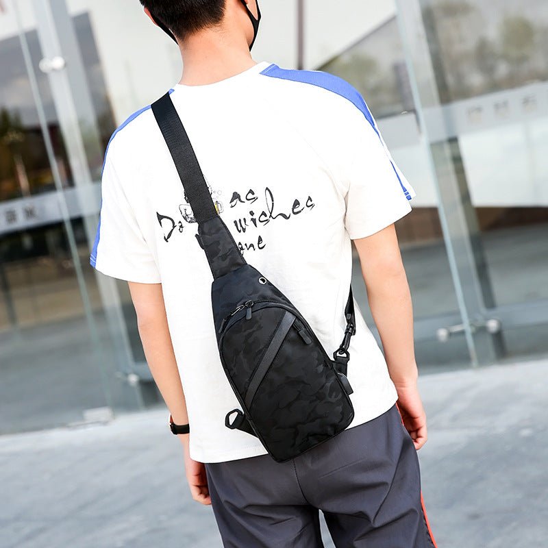 Camouflage Chest Bags Men Crossbody Bag With Headphone Hole | Orazek UK Ltd