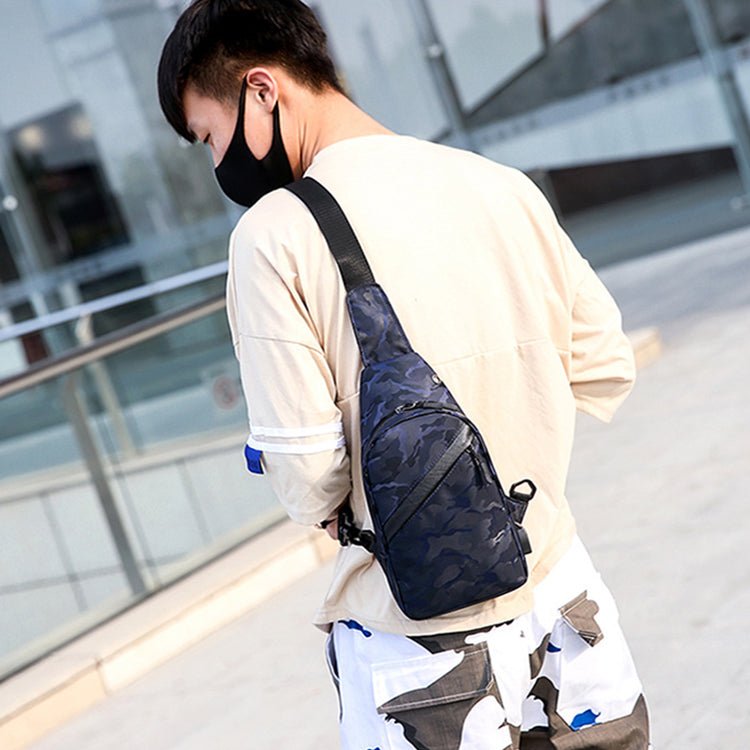Camouflage Chest Bags Men Crossbody Bag With Headphone Hole | Orazek UK Ltd