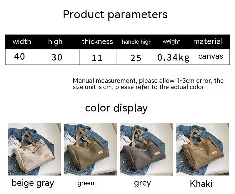 Canvas Shoulder Bags Women's Totes Handbag | Orazek UK Ltd