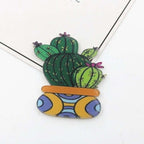 Cartoon acrylic cactus brooch brooch | Orazek UK Ltd