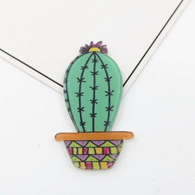 Cartoon acrylic cactus brooch brooch Orazek UK Ltd