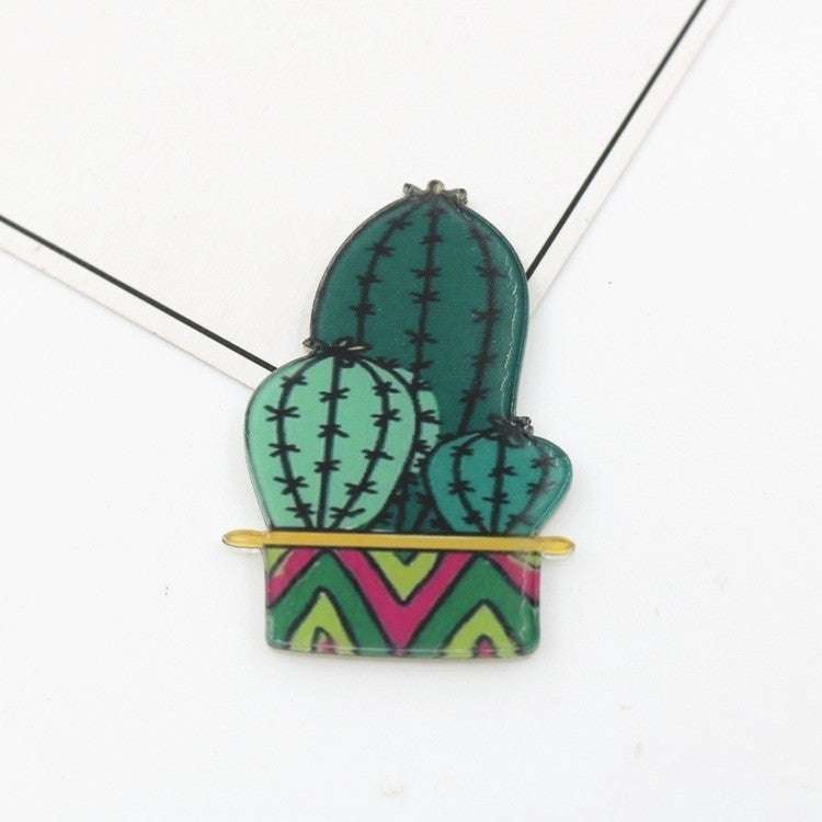 Cartoon acrylic cactus brooch brooch Orazek UK Ltd