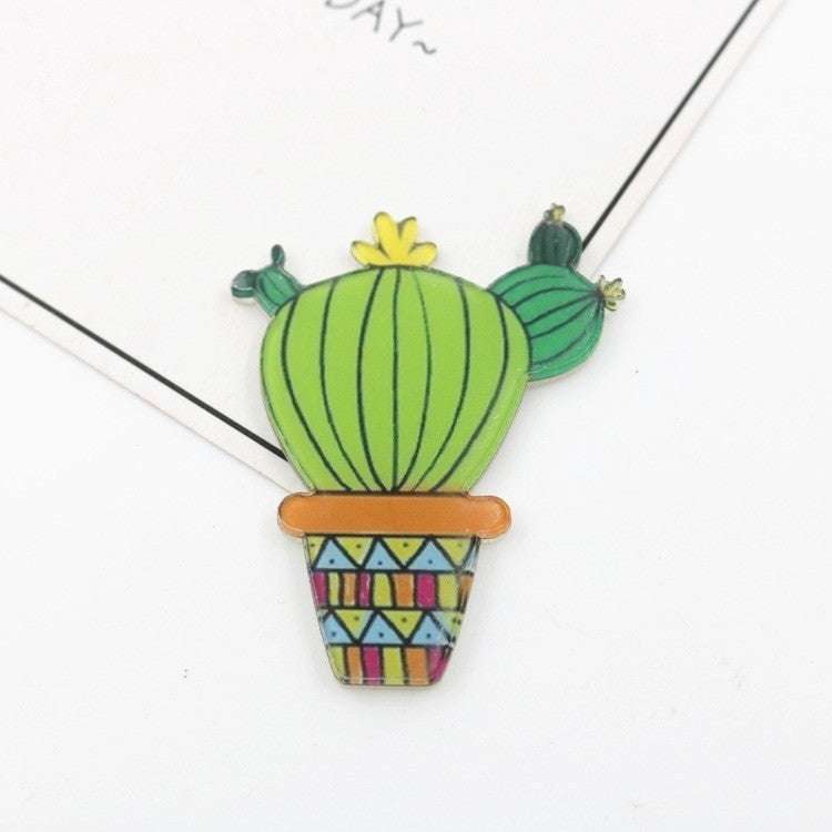 Cartoon acrylic cactus brooch brooch Orazek UK Ltd