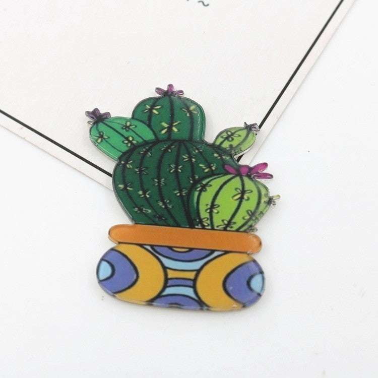 Cartoon acrylic cactus brooch brooch Orazek UK Ltd
