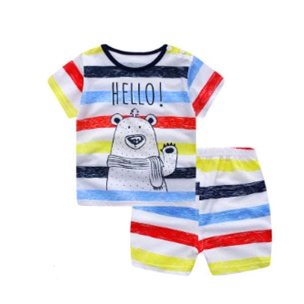 Cartoon Clothing Baby Boy Summer Clothes T-shirt Baby Girl Casual Clothing Sets | Orazek UK Ltd