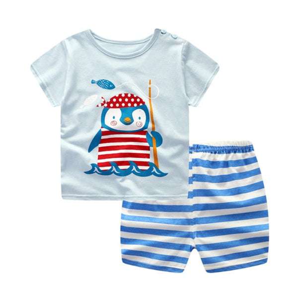 Cartoon Clothing Baby Boy Summer Clothes T-shirt Baby Girl Casual Clothing Sets | Orazek UK Ltd