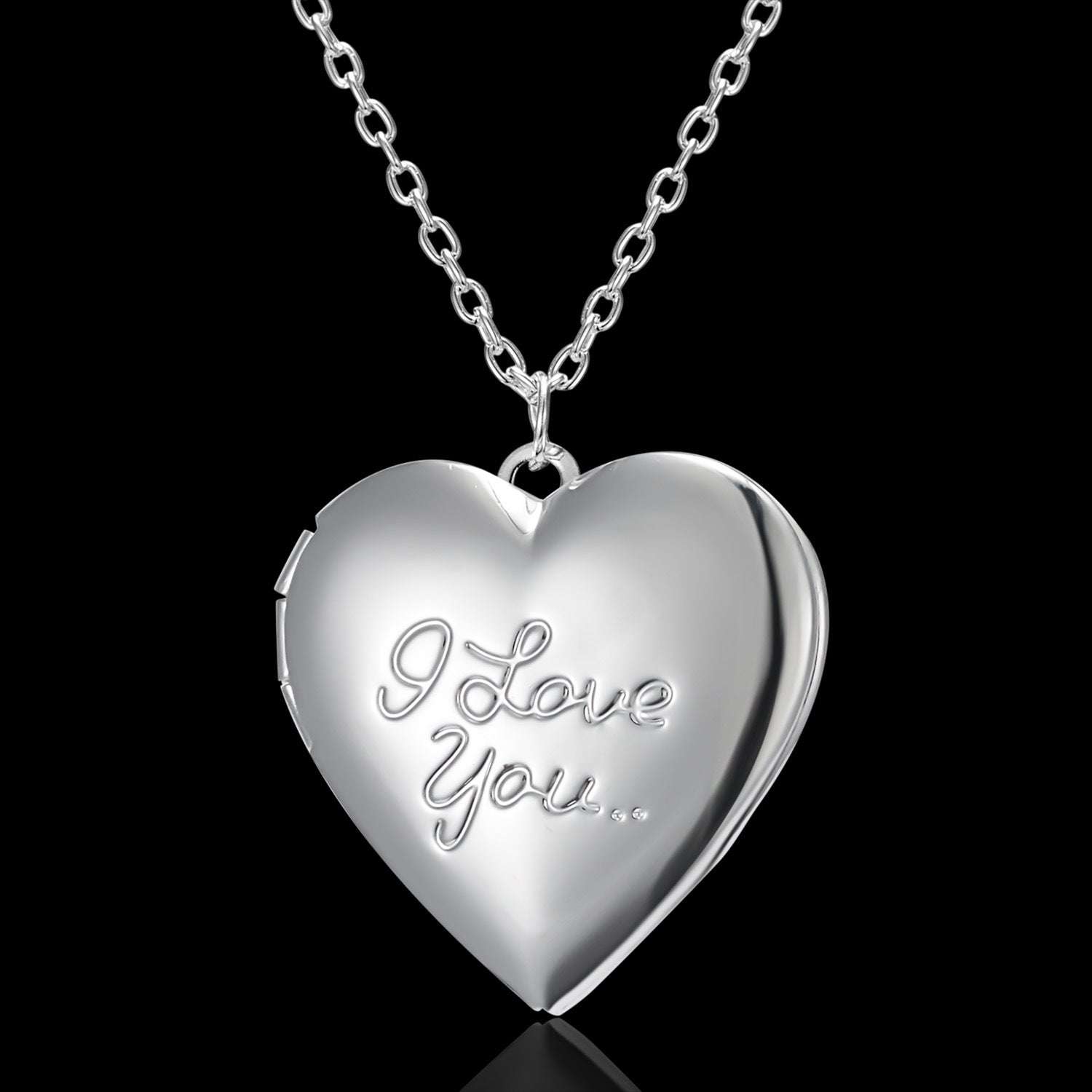 Carved Design Love Necklace Personalized Heart-shaped Photo Frame Pendant Necklace For Women | Orazek UK Ltd