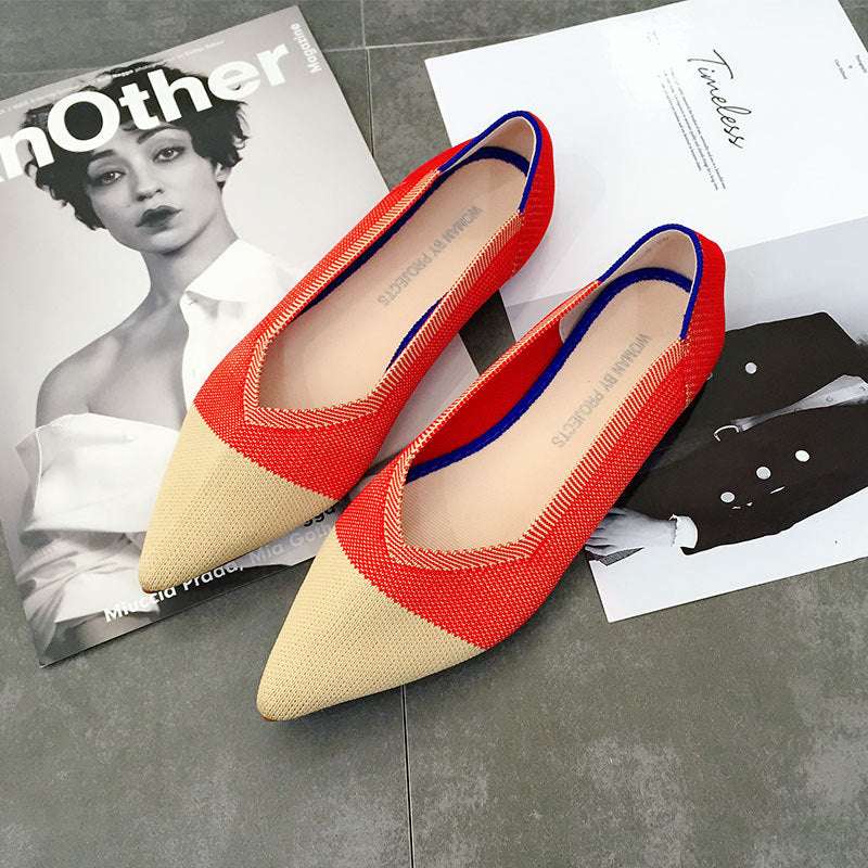 Casual Daily Use Fabric Printed Pedal Flat Shoes For Women | Orazek UK Ltd