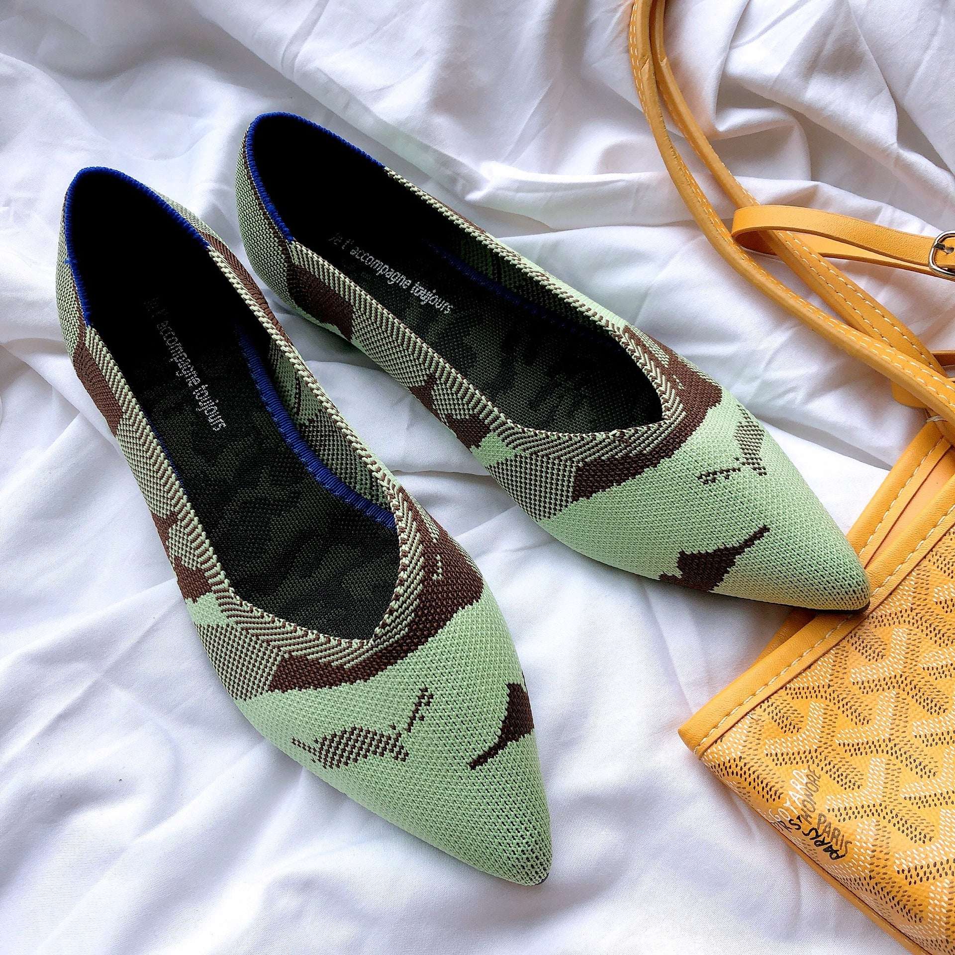 Casual Daily Use Fabric Printed Pedal Flat Shoes For Women | Orazek UK Ltd