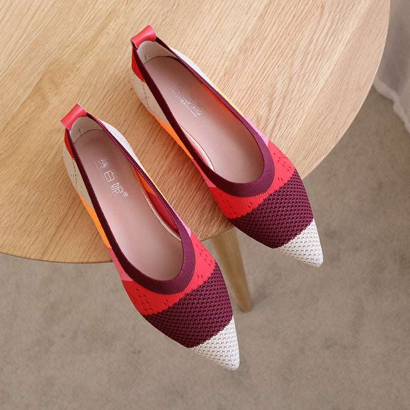 Casual Daily Use Fabric Printed Pedal Flat Shoes For Women | Orazek UK Ltd