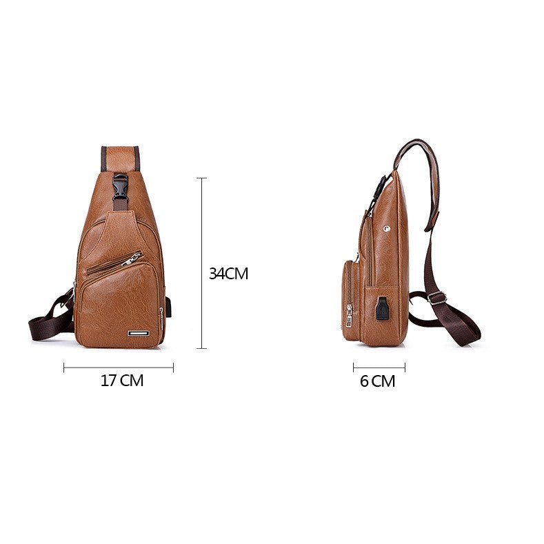 Casual Fashion Men's USB Charging Chest Bag | Orazek UK Ltd