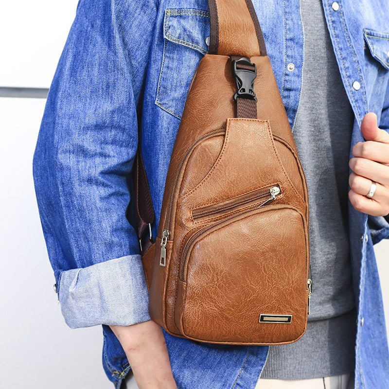 Casual Fashion Men's USB Charging Chest Bag | Orazek UK Ltd