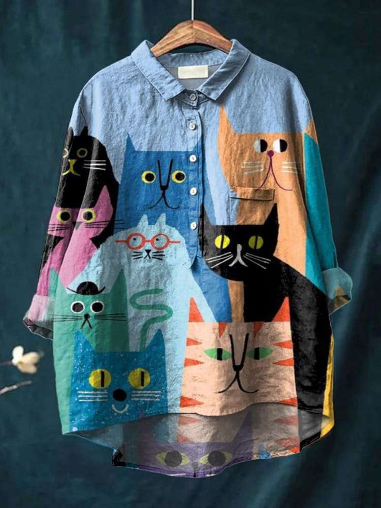 Casual Long Sleeve Shirt Animal Print Hawaiian Long Sleeve Blouse for Women | Orazek UK Ltd