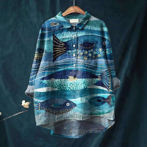 Casual Long Sleeve Shirt Animal Print Hawaiian Long Sleeve Blouse for Women Orazek UK Ltd