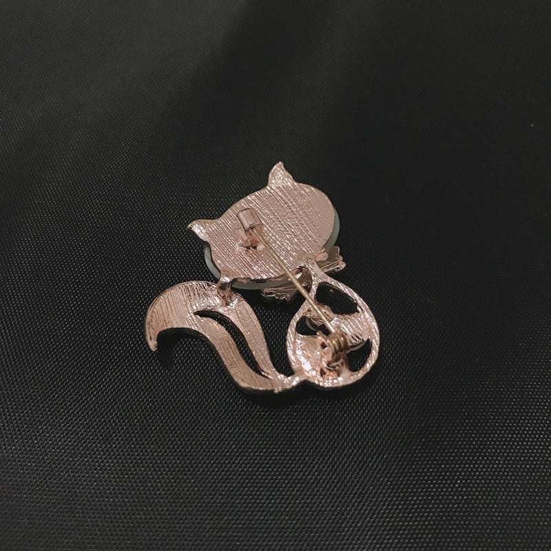 Cat Brooch, Cute Animal Fox Brooch, Crystal Opal Brooch Orazek UK Ltd
