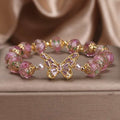 Cherry Blossom Glaze Hollow Zircon Butterfly Bracelet | Orazek UK Ltd