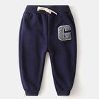 Children's Clothing Boys' Letter Embroidered Plus Velvet Pants Baby Thickened Trousers Warm Pants Orazek UK Ltd