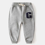Children's Clothing Boys' Letter Embroidered Plus Velvet Pants Baby Thickened Trousers Warm Pants Orazek UK Ltd