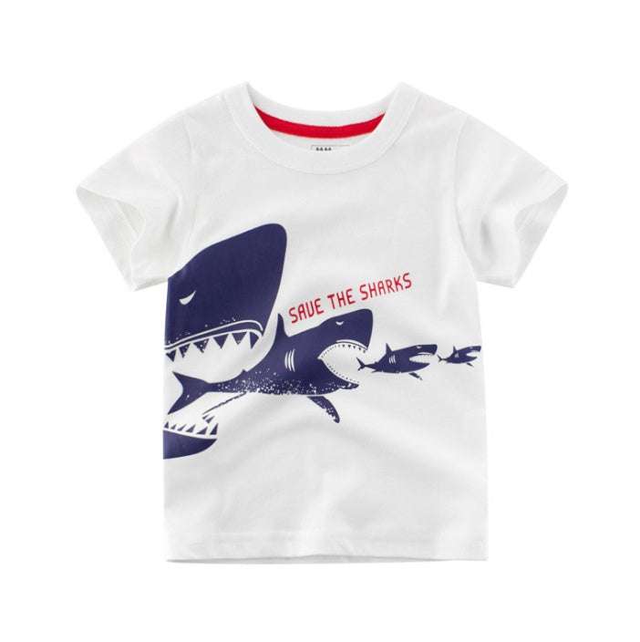 Children's Wear Summer New Korean Children's Boys Cotton T-shirt Men's Treasure In Children's Short Sleeves Orazek UK Ltd