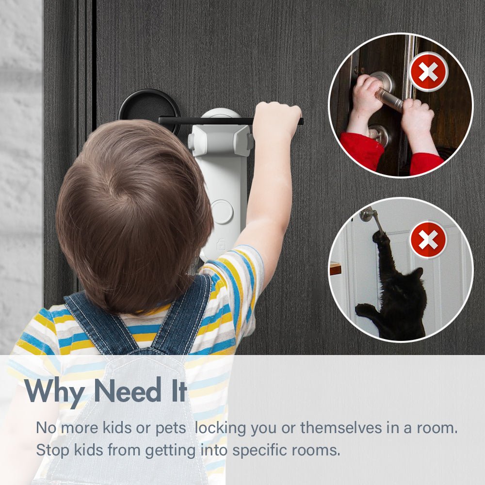 Children's Door Lever Lock Opening Artifact Anti-cat Anti-pet Room Easy To Install And Use | Orazek UK Ltd