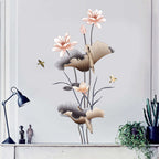 Chinese Style Lotus Flower Wallpaper Self-adhesive Living Room Decor Sofa Background Decoration Wall Stickers | Orazek UK Ltd